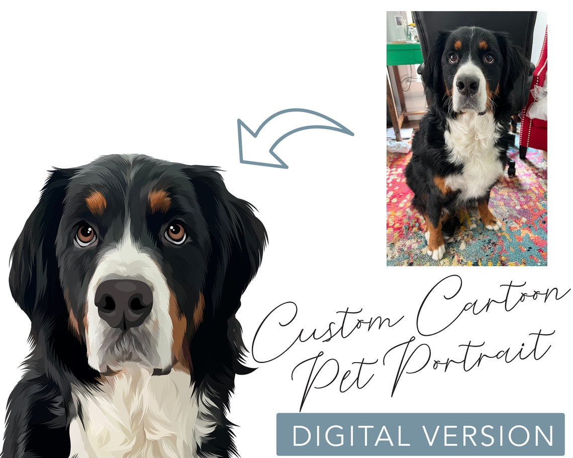 Custom Hand-Drawn Cartoon Pet Portrait