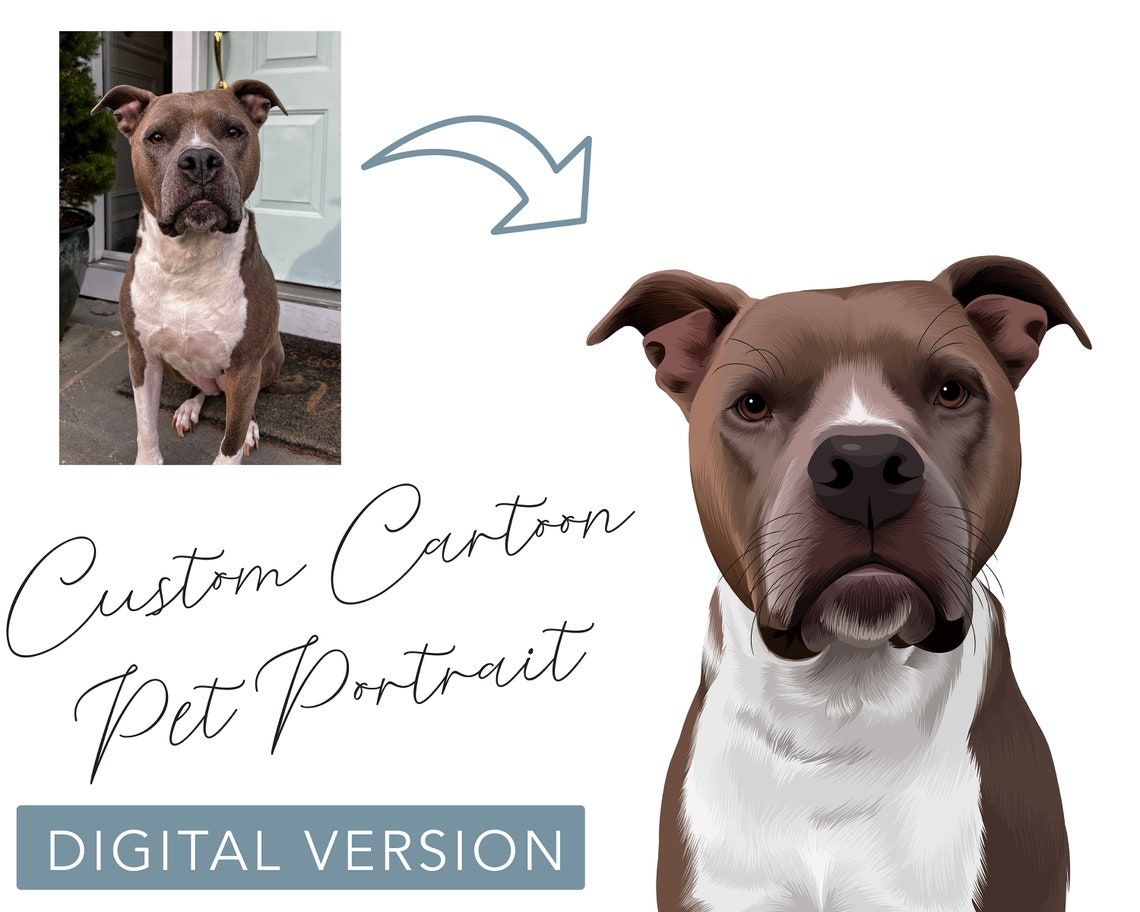 Custom Hand-Drawn Cartoon Pet Portrait